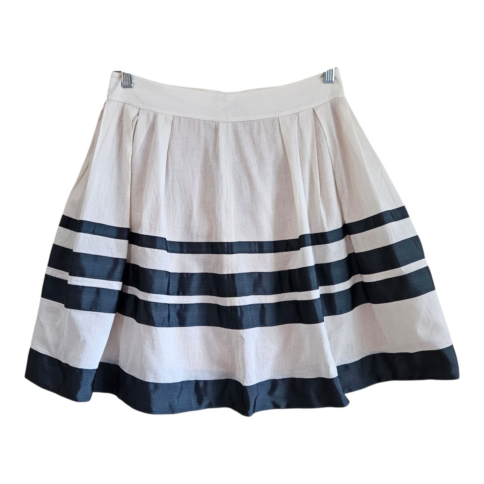 Anthropologie Navy And White Mini Skirt